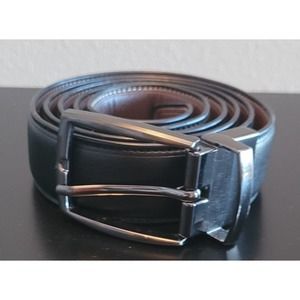 Men's Faux Leather Reversible Black and Brown Belt Size L 38-40